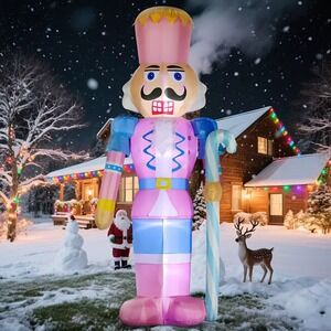 12FT Giant Christmas Inflatable Nutcracker Decoration Outdoor Soldier Candy Cane